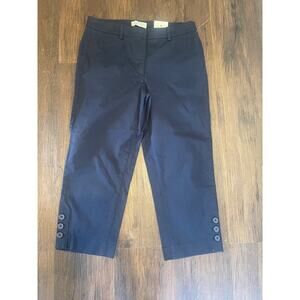 Talbots Size‎ 6 Simply Flattering Skimmers Crop Pants Navy Blue NWT